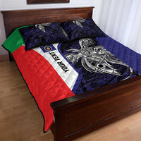 Personalised PNG Bougainville Quilt Bed Set Bird of Paradise Tattoo Flag Motif - Polynesian Pride