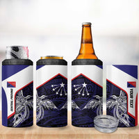Personalised PNG Central Province 4 in 1 Can Cooler Tumbler Bird of Paradise Tattoo Flag Motif - Polynesian Pride