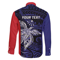 Personalised PNG Central Province Family Matching Short Sleeve Bodycon Dress and Hawaiian Shirt Bird of Paradise Tattoo Flag Motif - Polynesian Pride