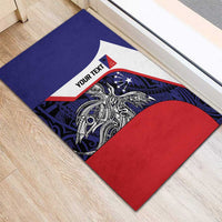 Personalised PNG Central Province Rubber Doormat Bird of Paradise Tattoo Flag Motif - Polynesian Pride