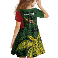 Personalised PNG Chimbu Province Family Matching Off Shoulder Short Dress and Hawaiian Shirt Bird of Paradise Tattoo Flag Motif LT9 - Polynesian Pride