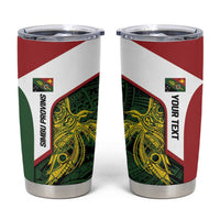 Personalised PNG Chimbu Province Tumbler Cup Bird of Paradise Tattoo Flag Motif - Polynesian Pride