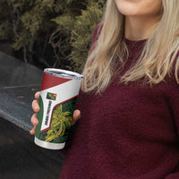 Personalised PNG Chimbu Province Tumbler Cup Bird of Paradise Tattoo Flag Motif - Polynesian Pride