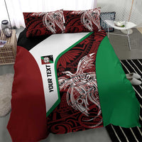 Personalised PNG East New Britain Province Bedding Set Bird of Paradise Tattoo Flag Motif - Polynesian Pride