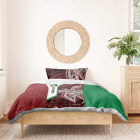 Personalised PNG East New Britain Province Bedding Set Bird of Paradise Tattoo Flag Motif - Polynesian Pride