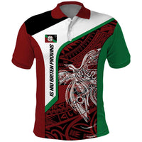 Personalised PNG East New Britain Province Polo Shirt Bird of Paradise Tattoo Flag Motif - Polynesian Pride