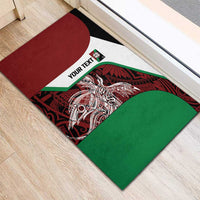 Personalised PNG East New Britain Province Rubber Doormat Bird of Paradise Tattoo Flag Motif - Polynesian Pride