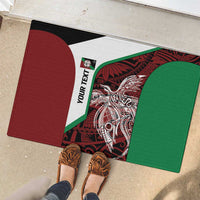 Personalised PNG East New Britain Province Rubber Doormat Bird of Paradise Tattoo Flag Motif - Polynesian Pride