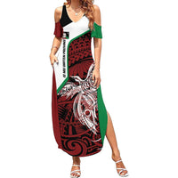 Personalised PNG East New Britain Province Summer Maxi Dress Bird of Paradise Tattoo Flag Motif - Polynesian Pride