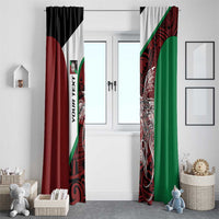 Personalised PNG East New Britain Province Window Curtain Bird of Paradise Tattoo Flag Motif - Polynesian Pride