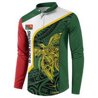 Personalised PNG East Sepik Province Button Sweatshirt Bird of Paradise Tattoo Flag Motif - Polynesian Pride