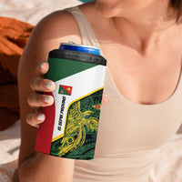 Personalised PNG East Sepik Province 4 in 1 Can Cooler Tumbler Bird of Paradise Tattoo Flag Motif - Polynesian Pride