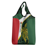 Personalised PNG East Sepik Province Grocery Bag Bird of Paradise Tattoo Flag Motif - Polynesian Pride