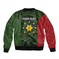 Personalised PNG Eastern Highlands Bomber Jacket Bird of Paradise Tattoo Flag Motif LT9 - Polynesian Pride