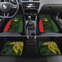 Personalised PNG Eastern Highlands Car Mats Bird of Paradise Tattoo Flag Motif - Polynesian Pride