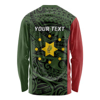 Personalised PNG Eastern Highlands Long Sleeve Shirt Bird of Paradise Tattoo Flag Motif - Polynesian Pride