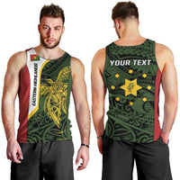 Personalised PNG Eastern Highlands Men Tank Top Bird of Paradise Tattoo Flag Motif - Polynesian Pride