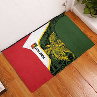 Personalised PNG Eastern Highlands Rubber Doormat Bird of Paradise Tattoo Flag Motif - Polynesian Pride