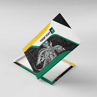 Personalised PNG Enga Province Canvas Wall Art Bird of Paradise Tattoo Flag Motif - Polynesian Pride