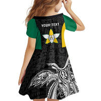 Personalised PNG Enga Province Family Matching Off Shoulder Maxi Dress and Hawaiian Shirt Bird of Paradise Tattoo Flag Motif - Polynesian Pride