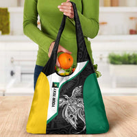 Personalised PNG Enga Province Grocery Bag Bird of Paradise Tattoo Flag Motif - Polynesian Pride