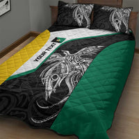 Personalised PNG Enga Province Quilt Bed Set Bird of Paradise Tattoo Flag Motif - Polynesian Pride