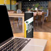 Personalised PNG Enga Province Skinny Tumbler Bird of Paradise Tattoo Flag Motif - Polynesian Pride