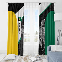 Personalised PNG Enga Province Window Curtain Bird of Paradise Tattoo Flag Motif - Polynesian Pride