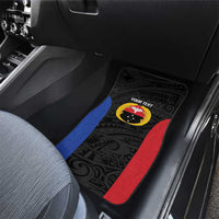 Personalised PNG Gulf Province Car Mats Bird of Paradise Tattoo Flag Motif - Polynesian Pride