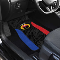 Personalised PNG Gulf Province Car Mats Bird of Paradise Tattoo Flag Motif - Polynesian Pride
