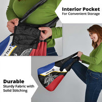 Personalised PNG Gulf Province Grocery Bag Bird of Paradise Tattoo Flag Motif - Polynesian Pride