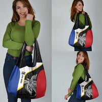 Personalised PNG Gulf Province Grocery Bag Bird of Paradise Tattoo Flag Motif - Polynesian Pride