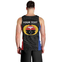Personalised PNG Gulf Province Men Tank Top Bird of Paradise Tattoo Flag Motif - Polynesian Pride