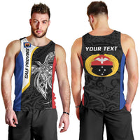 Personalised PNG Gulf Province Men Tank Top Bird of Paradise Tattoo Flag Motif - Polynesian Pride