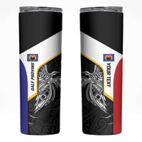 Personalised PNG Gulf Province Skinny Tumbler Bird of Paradise Tattoo Flag Motif - Polynesian Pride