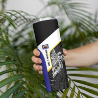 Personalised PNG Gulf Province Skinny Tumbler Bird of Paradise Tattoo Flag Motif - Polynesian Pride