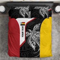 Personalised PNG Madang Province Bedding Set Bird of Paradise Tattoo Flag Motif - Polynesian Pride