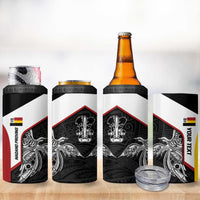 Personalised PNG Madang Province 4 in 1 Can Cooler Tumbler Bird of Paradise Tattoo Flag Motif - Polynesian Pride