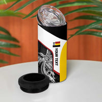 Personalised PNG Madang Province 4 in 1 Can Cooler Tumbler Bird of Paradise Tattoo Flag Motif - Polynesian Pride