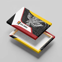 Personalised PNG Madang Province Canvas Wall Art Bird of Paradise Tattoo Flag Motif - Polynesian Pride