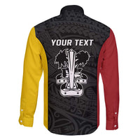 Personalised PNG Madang Province Family Matching Off Shoulder Maxi Dress and Hawaiian Shirt Bird of Paradise Tattoo Flag Motif - Polynesian Pride