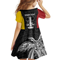 Personalised PNG Madang Province Family Matching Summer Maxi Dress and Hawaiian Shirt Bird of Paradise Tattoo Flag Motif LT9 - Polynesian Pride