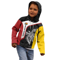 Personalised PNG Madang Province Kid Hoodie Bird of Paradise Tattoo Flag Motif - Polynesian Pride