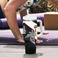 Personalised PNG Madang Province Tumbler With Handle Bird of Paradise Tattoo Flag Motif - Polynesian Pride