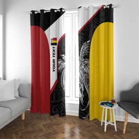 Personalised PNG Madang Province Window Curtain Bird of Paradise Tattoo Flag Motif - Polynesian Pride