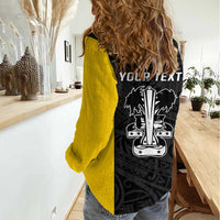 Personalised PNG Madang Province Women Casual Shirt Bird of Paradise Tattoo Flag Motif - Polynesian Pride