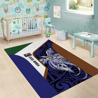 Personalised PNG Manus Province Area Rug Bird of Paradise Tattoo Flag Motif - Polynesian Pride