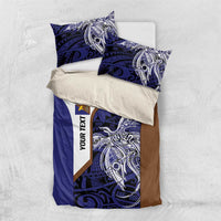 Personalised PNG Manus Province Bedding Set Bird of Paradise Tattoo Flag Motif - Polynesian Pride