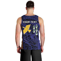 Personalised PNG Manus Province Men Tank Top Bird of Paradise Tattoo Flag Motif - Polynesian Pride