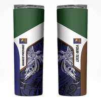 Personalised PNG Manus Province Skinny Tumbler Bird of Paradise Tattoo Flag Motif - Polynesian Pride